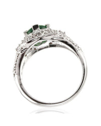 Tsavorite Garnet and Diamond Ring in Gold