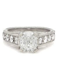 1.72ct VS2, G GIA Certified Cushion Cut Diamond Engagement Ring in Platinum