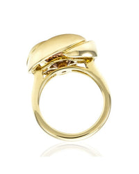 9.90ct Fancy Cut Orange Zircon and 0.12ctw Pave Diamond Ring in 18K Yellow Gold