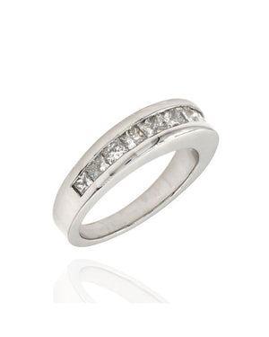 1.35ctw Princess Cut Diamond Ring/ Band in Platinum