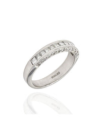 3 Row Diamond Ring in Platinum