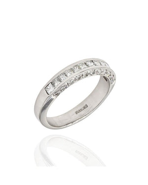 3 Row Diamond Ring in Platinum