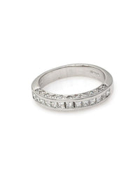 3 Row Diamond Ring in Platinum