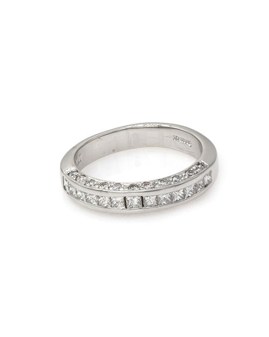 3 Row Diamond Ring in Platinum