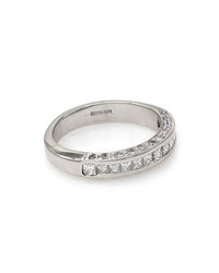 3 Row Diamond Ring in Platinum