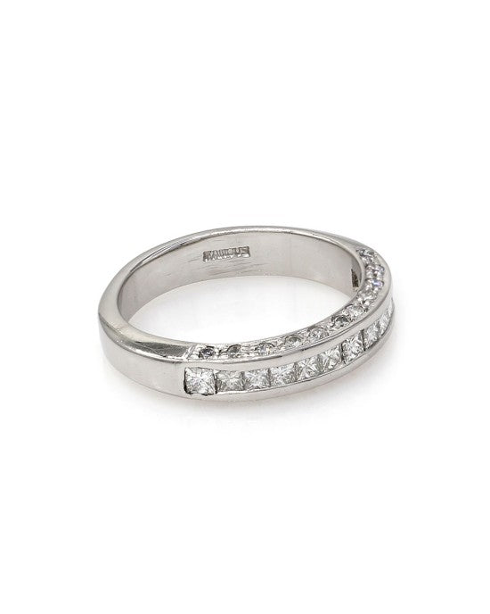 3 Row Diamond Ring in Platinum