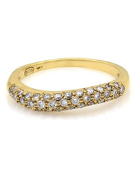 3 Row Diamond Pave Wave Ring
