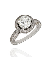 1.50ct SI3, I Round Brilliant Cut Diamond Engagement Ring in 18K White Gold
