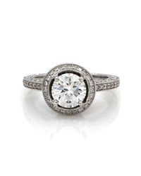 1.50ct SI3, I Round Brilliant Cut Diamond Engagement Ring in 18K White Gold