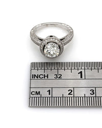 1.50ct SI3, I Round Brilliant Cut Diamond Engagement Ring in 18K White Gold