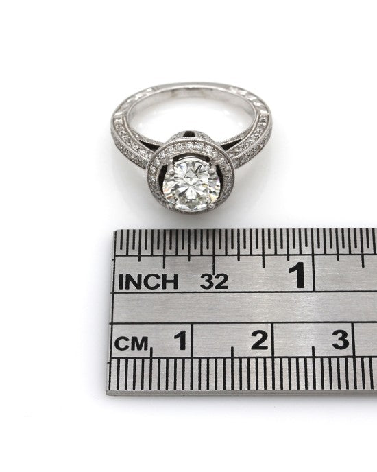 1.50ct SI3, I Round Brilliant Cut Diamond Engagement Ring in 18K White Gold