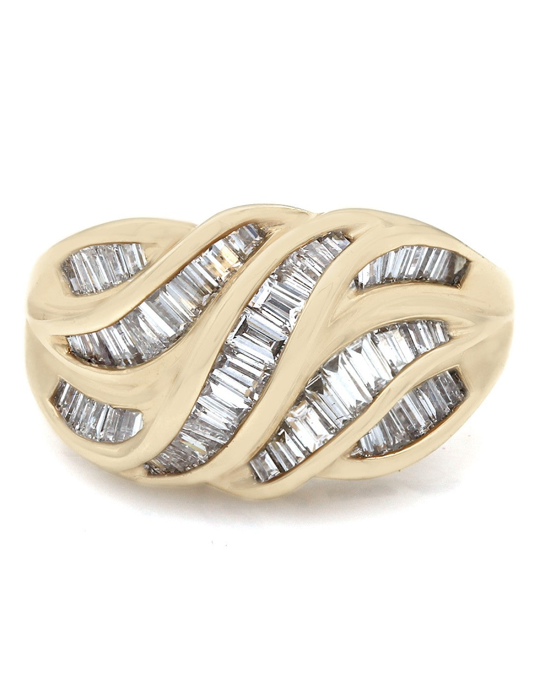 Baguette Diamolnd Swirl Ring