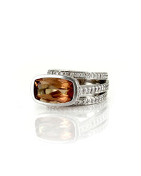 Gauthier Precious Topaz and Pave Diamond Ring in Gold