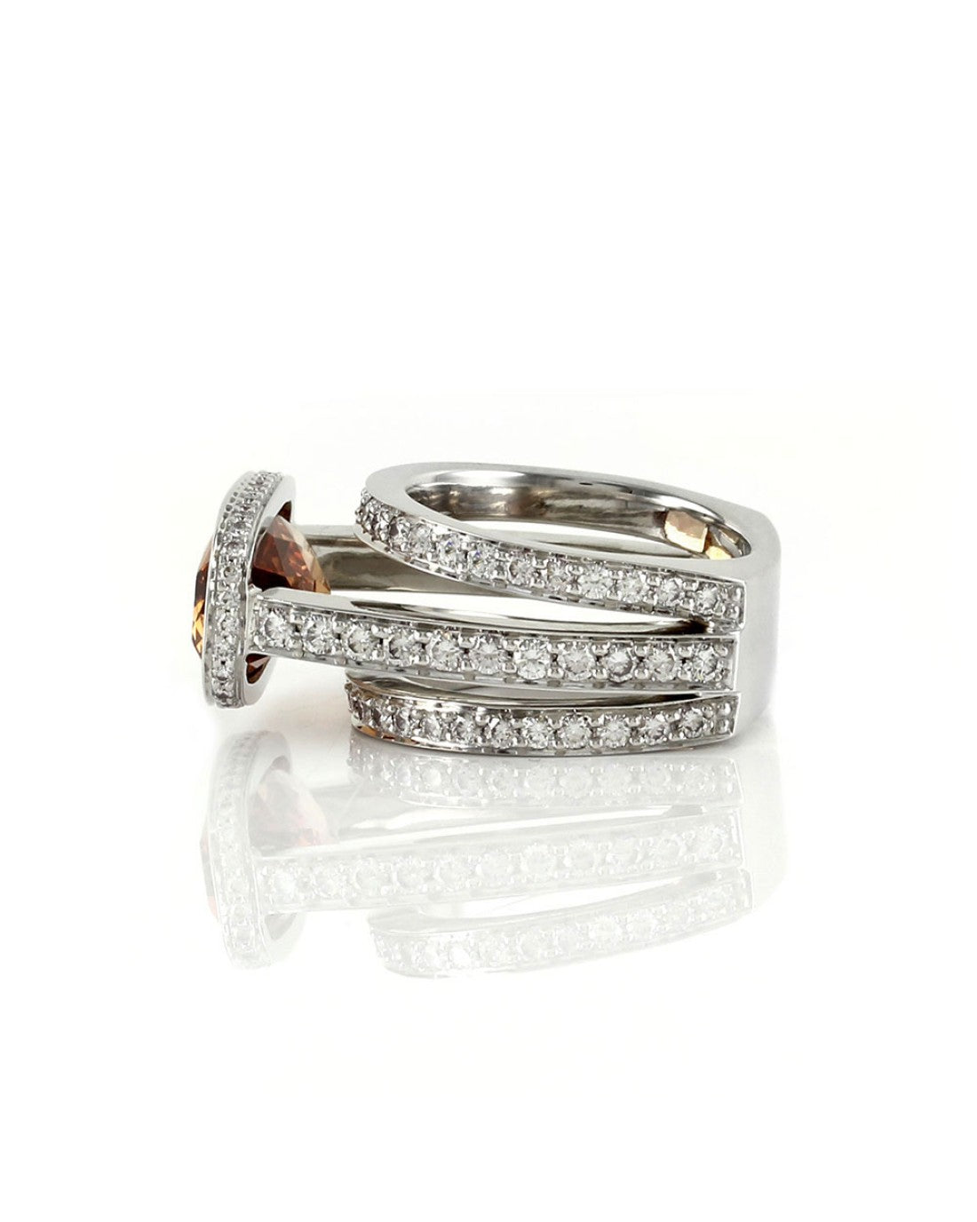 Gauthier Precious Topaz and Pave Diamond Ring in Gold