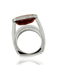 Gauthier Precious Topaz and Pave Diamond Ring in Gold