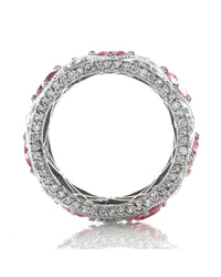 Barry Kronen 4.06ctw Pink Sapphire & 1.16ctw Diamond Band in 18K White Gold