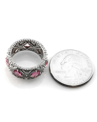 Barry Kronen 4.06ctw Pink Sapphire & 1.16ctw Diamond Band in 18K White Gold