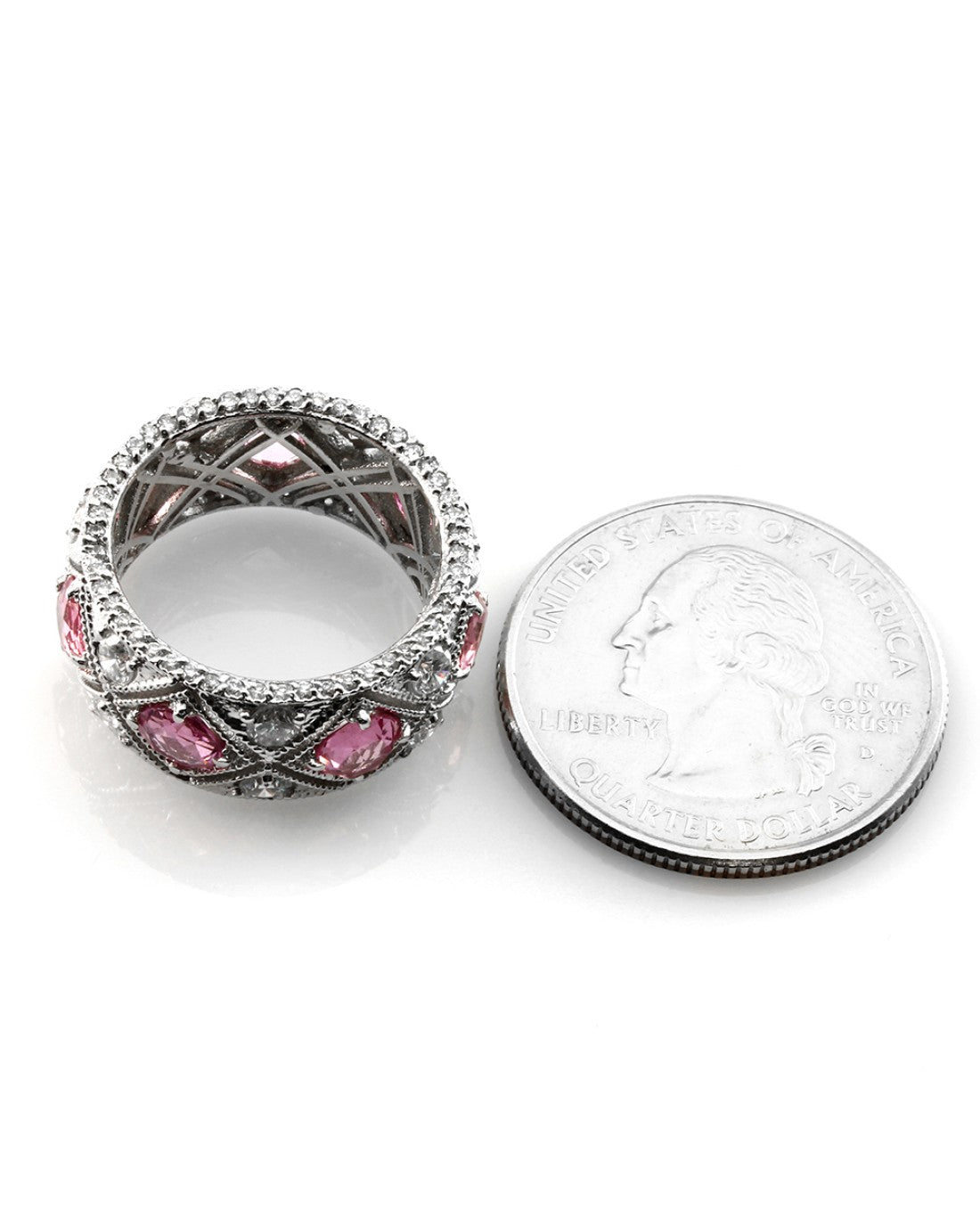 Barry Kronen 4.06ctw Pink Sapphire & 1.16ctw Diamond Band in 18K White Gold