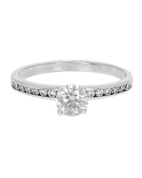 Round Brilliant Cut Diamond Solitaire Diamond Shank Ring