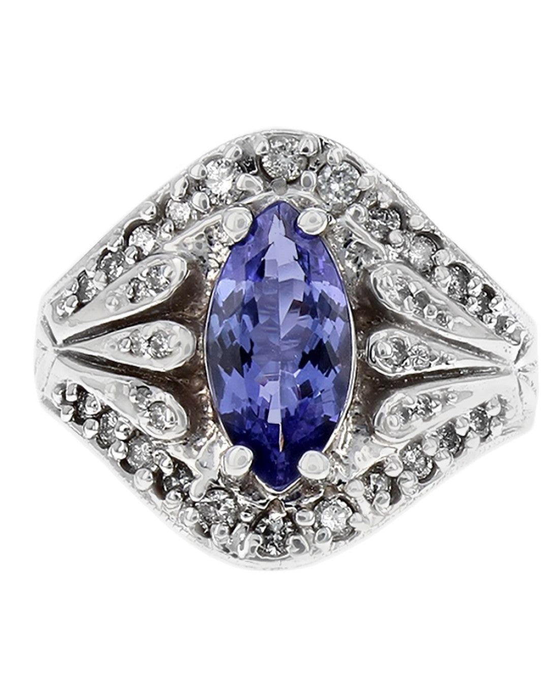 Marquise Tanzanite Diamond Pave Ring