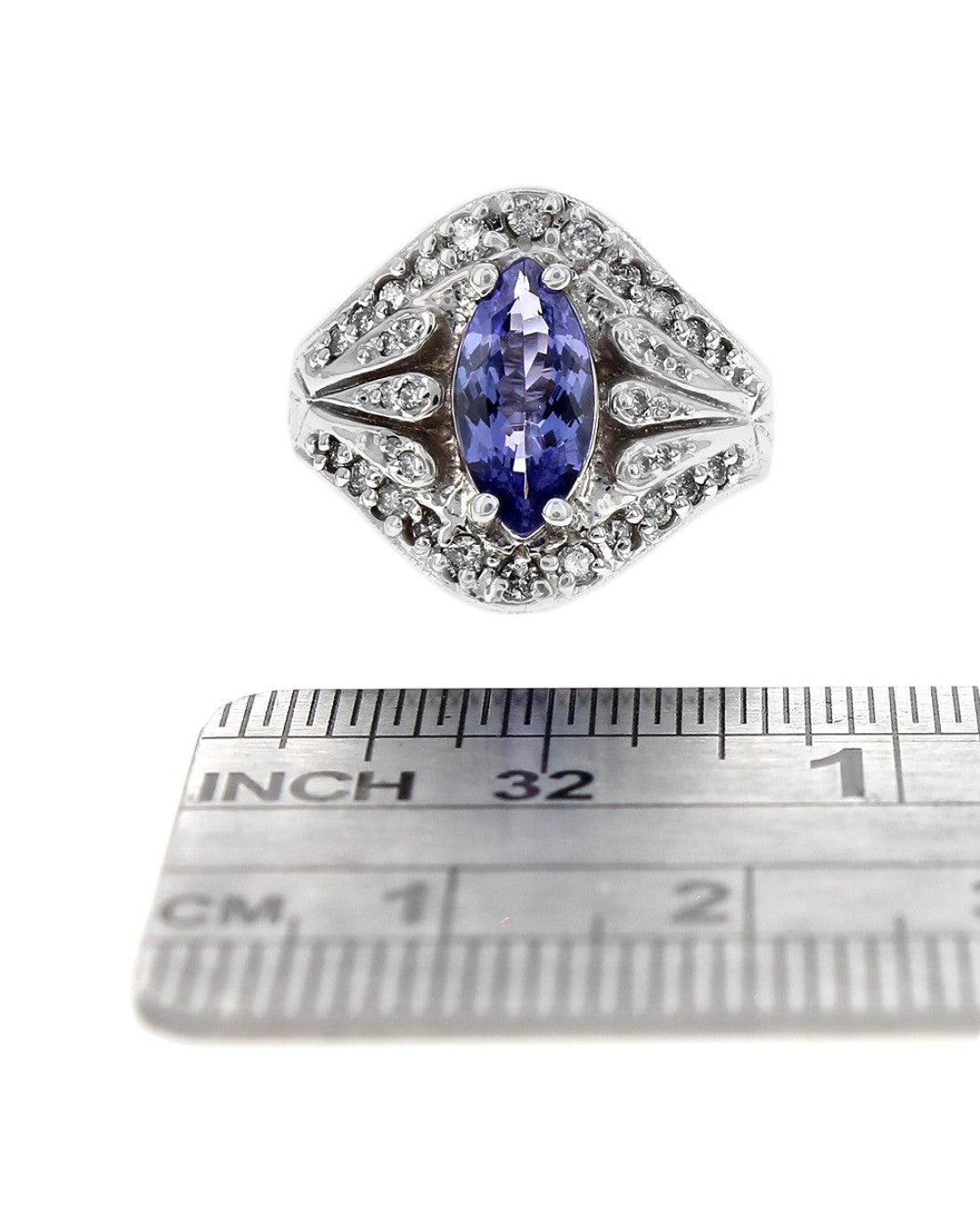 Marquise Tanzanite Diamond Pave Ring