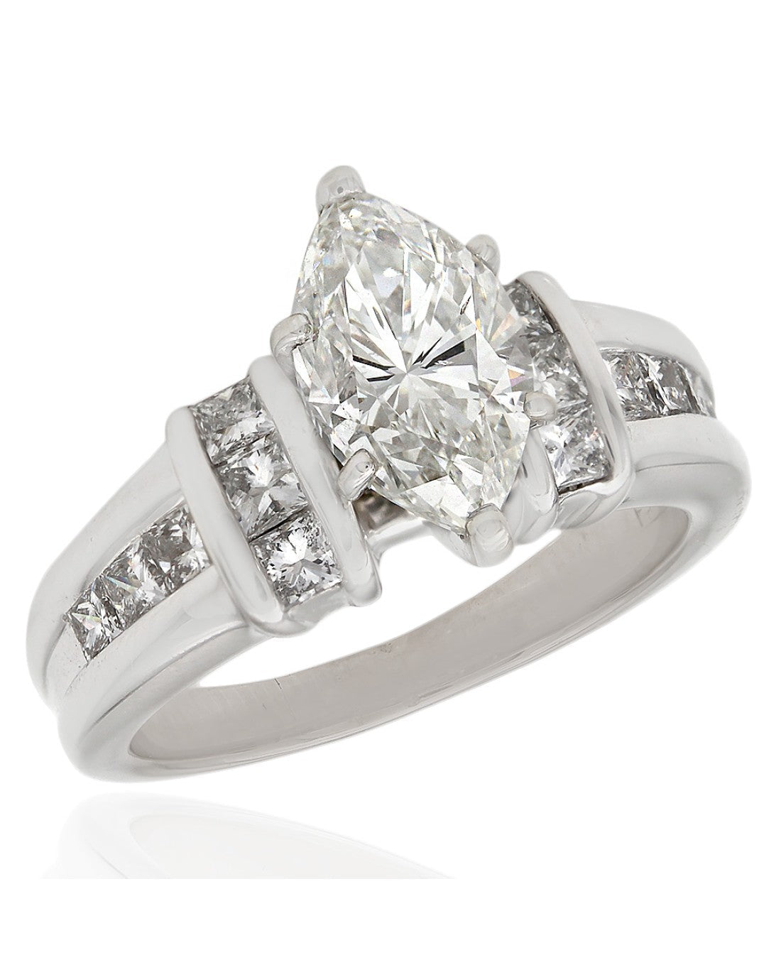 Edwardian 1.49ctw European Cut Diamond Shield Ring in Platinum
