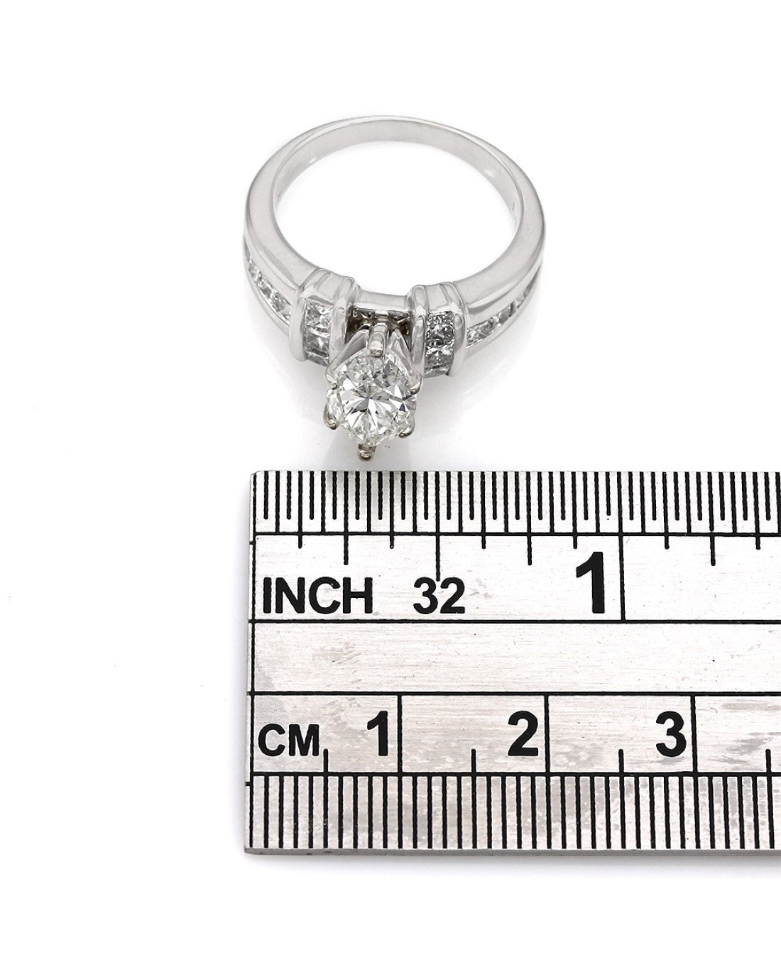 Edwardian 1.49ctw European Cut Diamond Shield Ring in Platinum