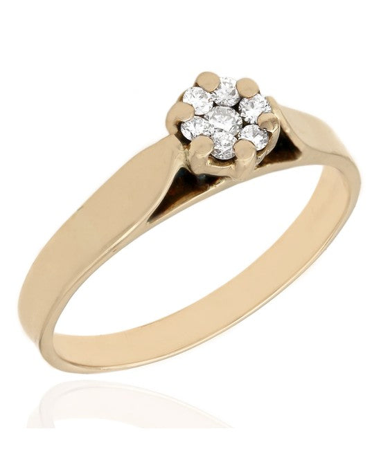 0.09ctw Diamond Cluster Ring in 18K Yellow Gold