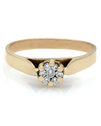 0.09ctw Diamond Cluster Ring in 18K Yellow Gold