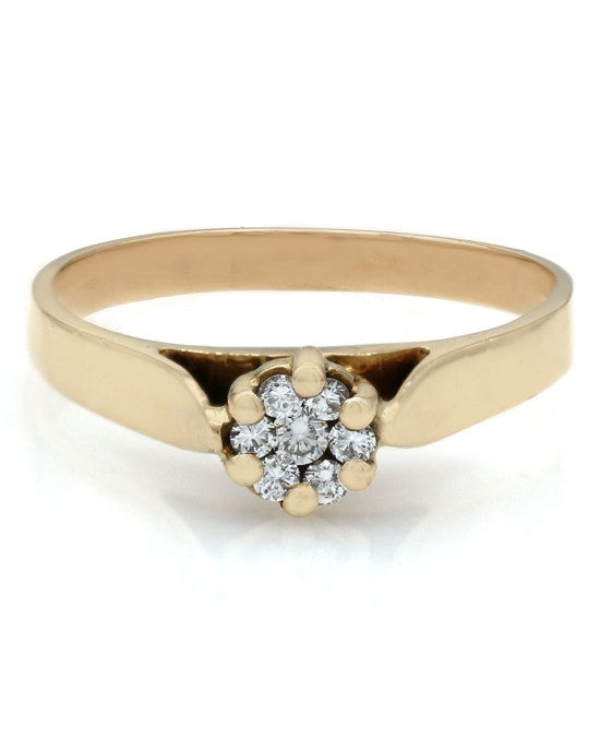 0.09ctw Diamond Cluster Ring in 18K Yellow Gold