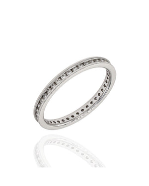 0.42ctw Diamond Milgrain Edge Eternity Band/ Ring in 14K White Gold