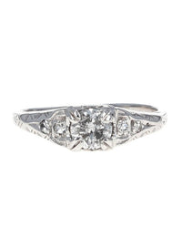 Vintage 0.44ct Diamond Engagement Ring in 14K White Gold