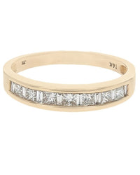 Gentlemans Alternating Baguette and Princess Diamond Band