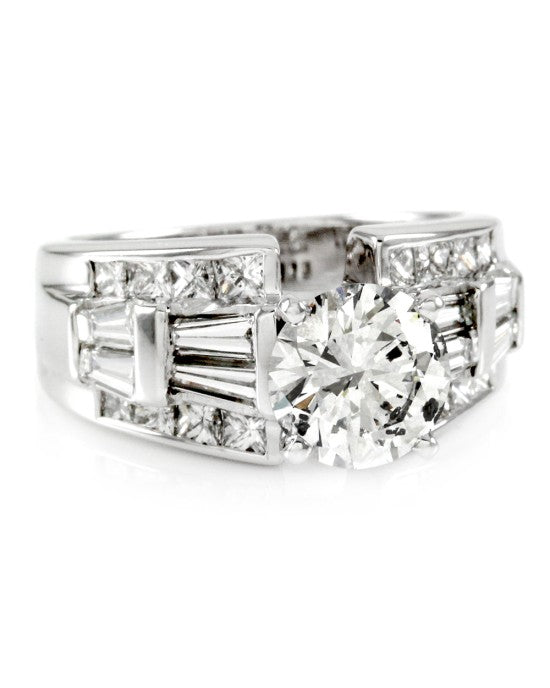 2.06ct I1, G Round Brilliant Diamond Engagement Ring in 18K White Gold