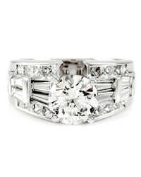 2.06ct I1, G Round Brilliant Diamond Engagement Ring in 18K White Gold