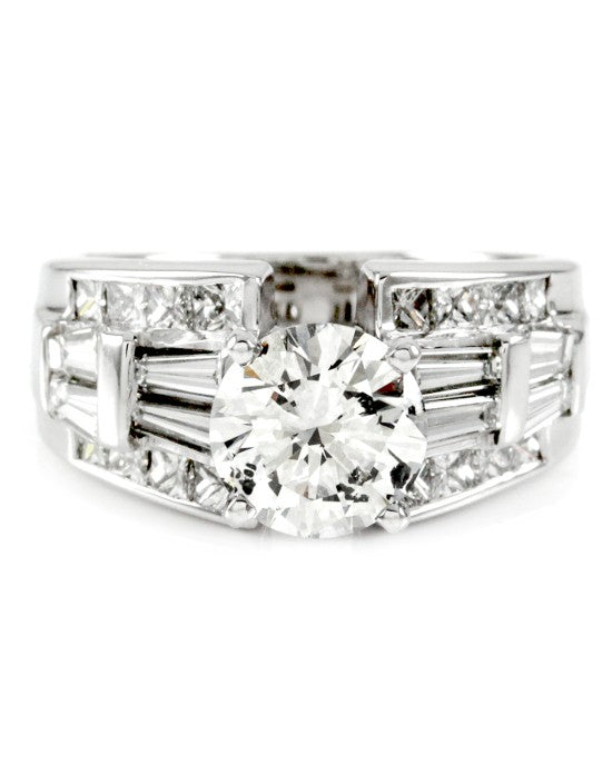 2.06ct I1, G Round Brilliant Diamond Engagement Ring in 18K White Gold