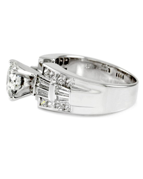 2.06ct I1, G Round Brilliant Diamond Engagement Ring in 18K White Gold
