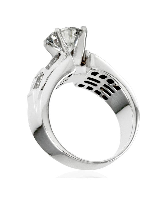 2.06ct I1, G Round Brilliant Diamond Engagement Ring in 18K White Gold