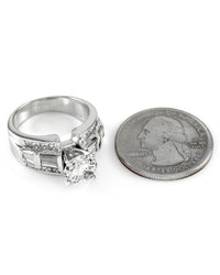 2.06ct I1, G Round Brilliant Diamond Engagement Ring in 18K White Gold