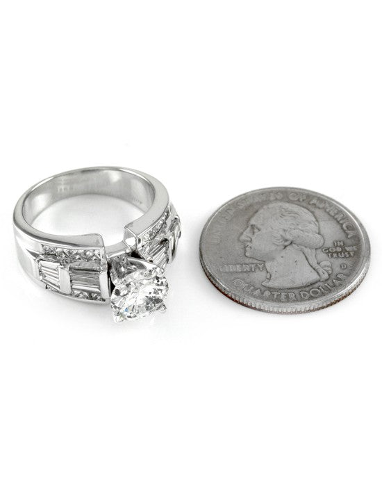 2.06ct I1, G Round Brilliant Diamond Engagement Ring in 18K White Gold