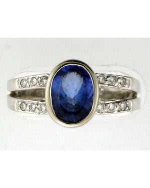 14ktw Oval Tanzanite and Diamond Pave' Ring