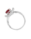 2.16ct GIA Certified Burmese Ruby & 1.20ctw Diamond Ring in 18K White Gold