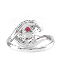 2.16ct GIA Certified Burmese Ruby & 1.20ctw Diamond Ring in 18K White Gold
