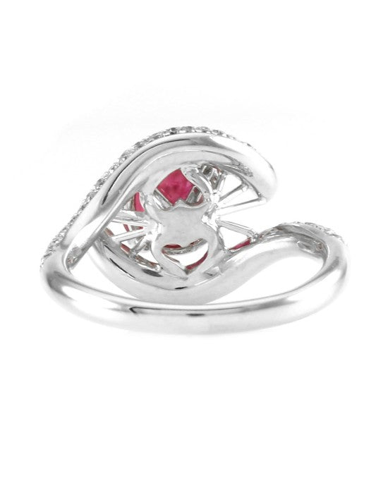 2.16ct GIA Certified Burmese Ruby & 1.20ctw Diamond Ring in 18K White Gold