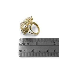 16.34ct Fancy Sapphire & 3.00ctw Diamond Cluster Halo Ring in 18K Yellow Gold