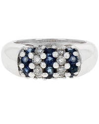 5 Row Alternating Sapphire and Diamond Band