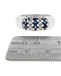 5 Row Alternating Sapphire and Diamond Band