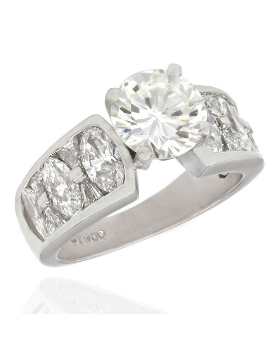 GIA Certified Round Brilliant Cut Diamond Engagement Ring in Platinum