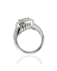 1.07ct VS2, E GIA Certified Trilliant Diamond Engagement Ring in 18K White Gold