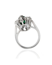 2.03ct Emerald & 1.36ctw Diamond Halo Ring in Platinum